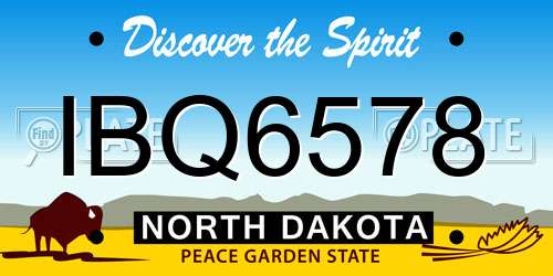 IBQ6578 North Dakota License Plate