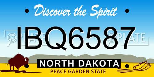 IBQ6587 North Dakota License Plate