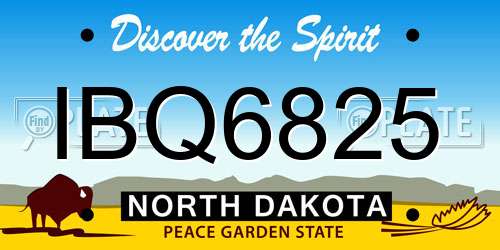 IBQ6825 North Dakota License Plate