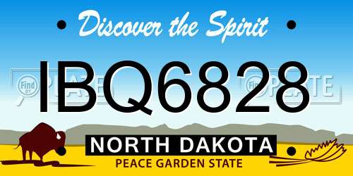 IBQ6828 North Dakota License Plate