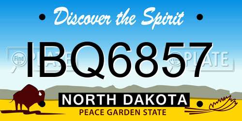 IBQ6857 North Dakota License Plate