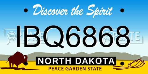IBQ6868 North Dakota License Plate