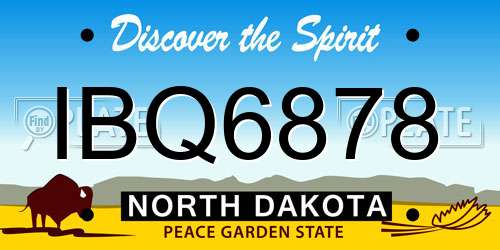 IBQ6878 North Dakota License Plate