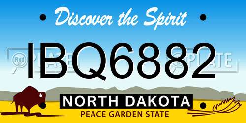 IBQ6882 North Dakota License Plate