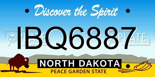 IBQ6887 North Dakota License Plate