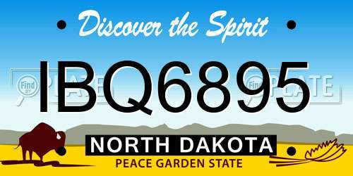 IBQ6895 North Dakota License Plate