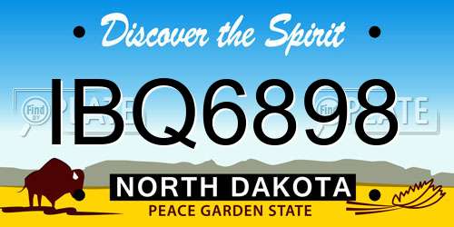 IBQ6898 North Dakota License Plate