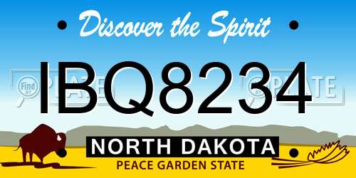 IBQ8234 North Dakota License Plate