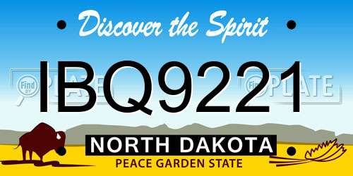 IBQ9221 North Dakota License Plate