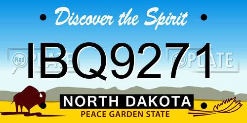 IBQ9271 North Dakota License Plate
