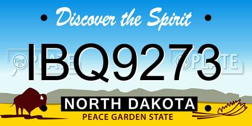 IBQ9273 North Dakota License Plate