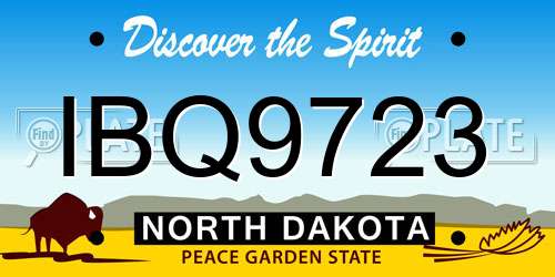 IBQ9723 North Dakota License Plate