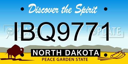 IBQ9771 North Dakota License Plate