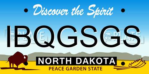 IBQGSGS North Dakota License Plate