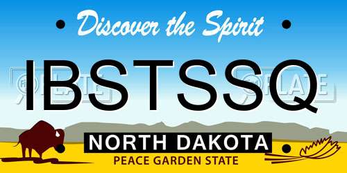 IBSTSSQ North Dakota License Plate