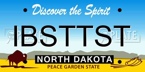 IBSTTST North Dakota License Plate