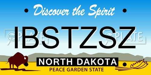 IBSTZSZ North Dakota License Plate