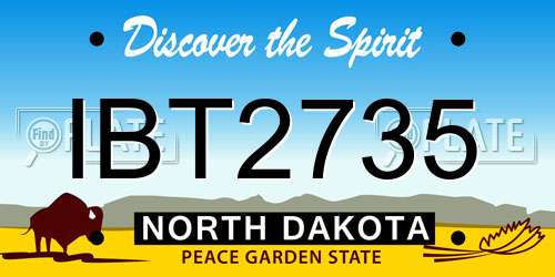 IBT2735 North Dakota License Plate