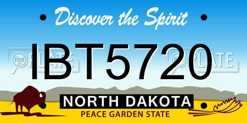 IBT5720 North Dakota License Plate