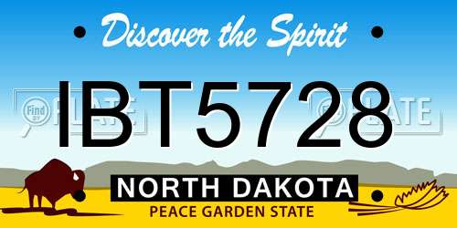 IBT5728 North Dakota License Plate