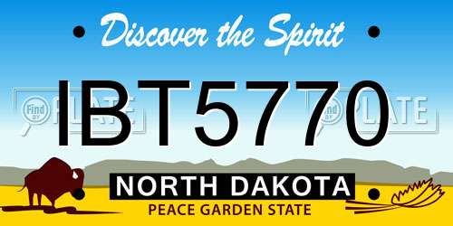 IBT5770 North Dakota License Plate