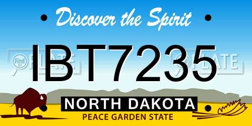 IBT7235 North Dakota License Plate