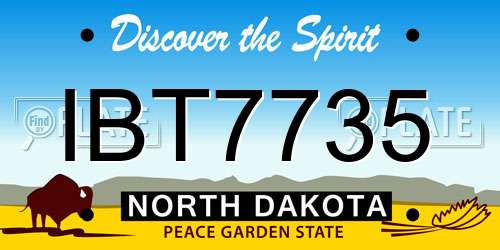 IBT7735 North Dakota License Plate