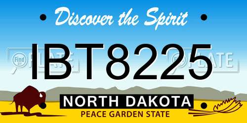 IBT8225 North Dakota License Plate