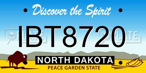 IBT8720 North Dakota License Plate