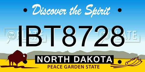 IBT8728 North Dakota License Plate