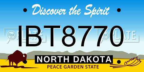 IBT8770 North Dakota License Plate