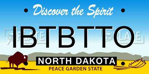 IBTBTTO North Dakota License Plate