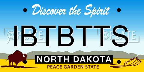 IBTBTTS North Dakota License Plate