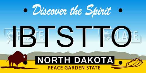 IBTSTTO North Dakota License Plate