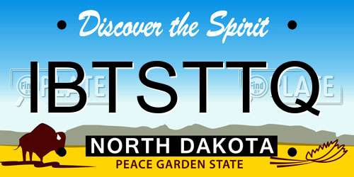 IBTSTTQ North Dakota License Plate
