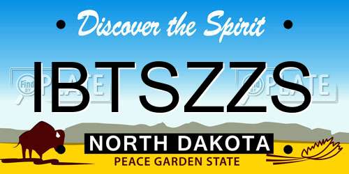 IBTSZZS North Dakota License Plate