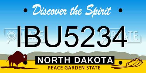 IBU5234 North Dakota License Plate