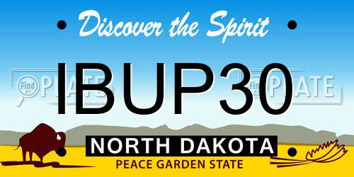 IBUP30 North Dakota License Plate