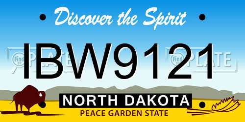 IBW9121 North Dakota License Plate