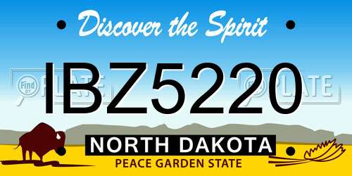 IBZ5220 North Dakota License Plate