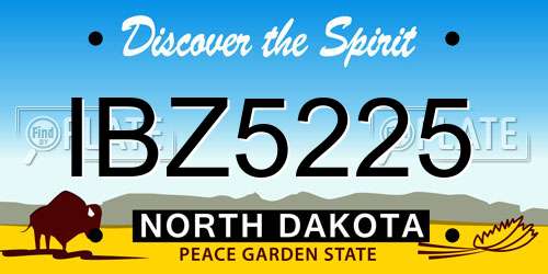 IBZ5225 North Dakota License Plate