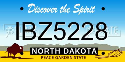 IBZ5228 North Dakota License Plate