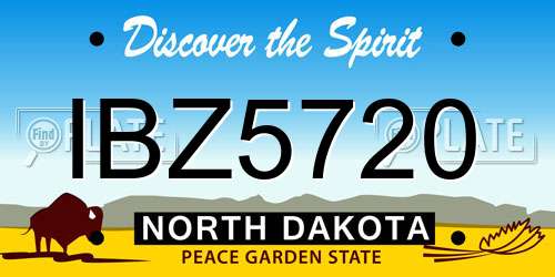 IBZ5720 North Dakota License Plate