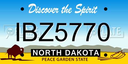 IBZ5770 North Dakota License Plate