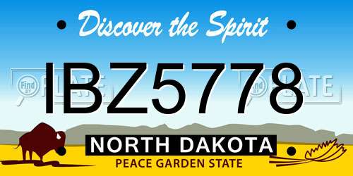 IBZ5778 North Dakota License Plate