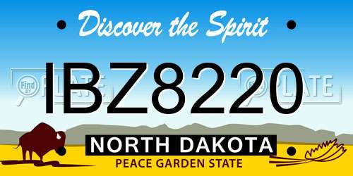 IBZ8220 North Dakota License Plate