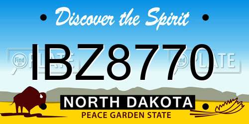 IBZ8770 North Dakota License Plate