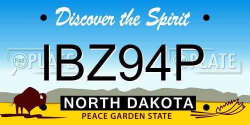 IBZ94P North Dakota License Plate