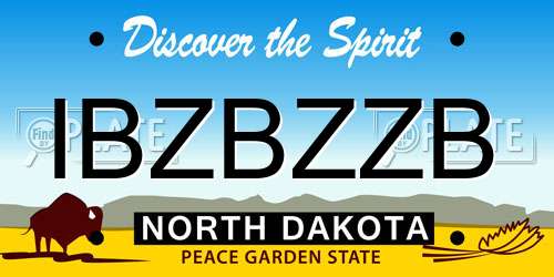 IBZBZZB North Dakota License Plate