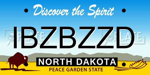 IBZBZZD North Dakota License Plate